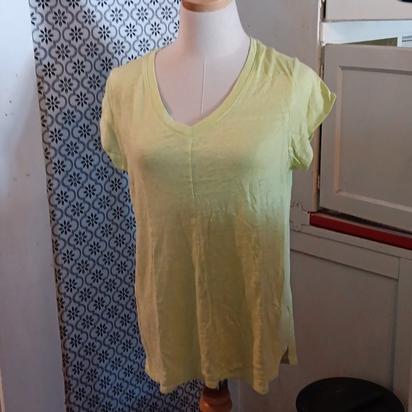 Tamarind yellow 100% linen large shirt - Picture 1 of 3